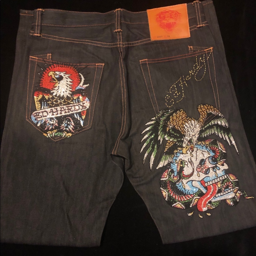 Vintage Ed Hardy Men’s Denim Jeans Skull Eagle 34”